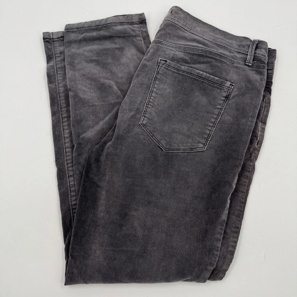 Free People Corduroy Pants Gray Wash High‎ Rise Casual Comfort Size 29